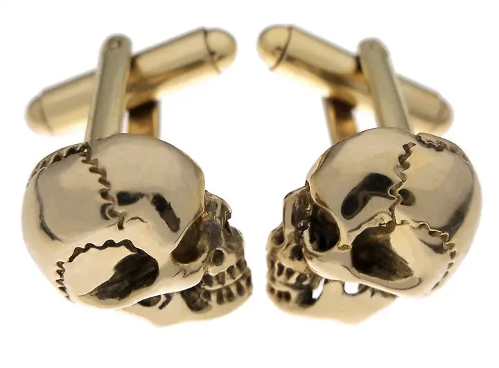 Skull Cufflinks in Brass