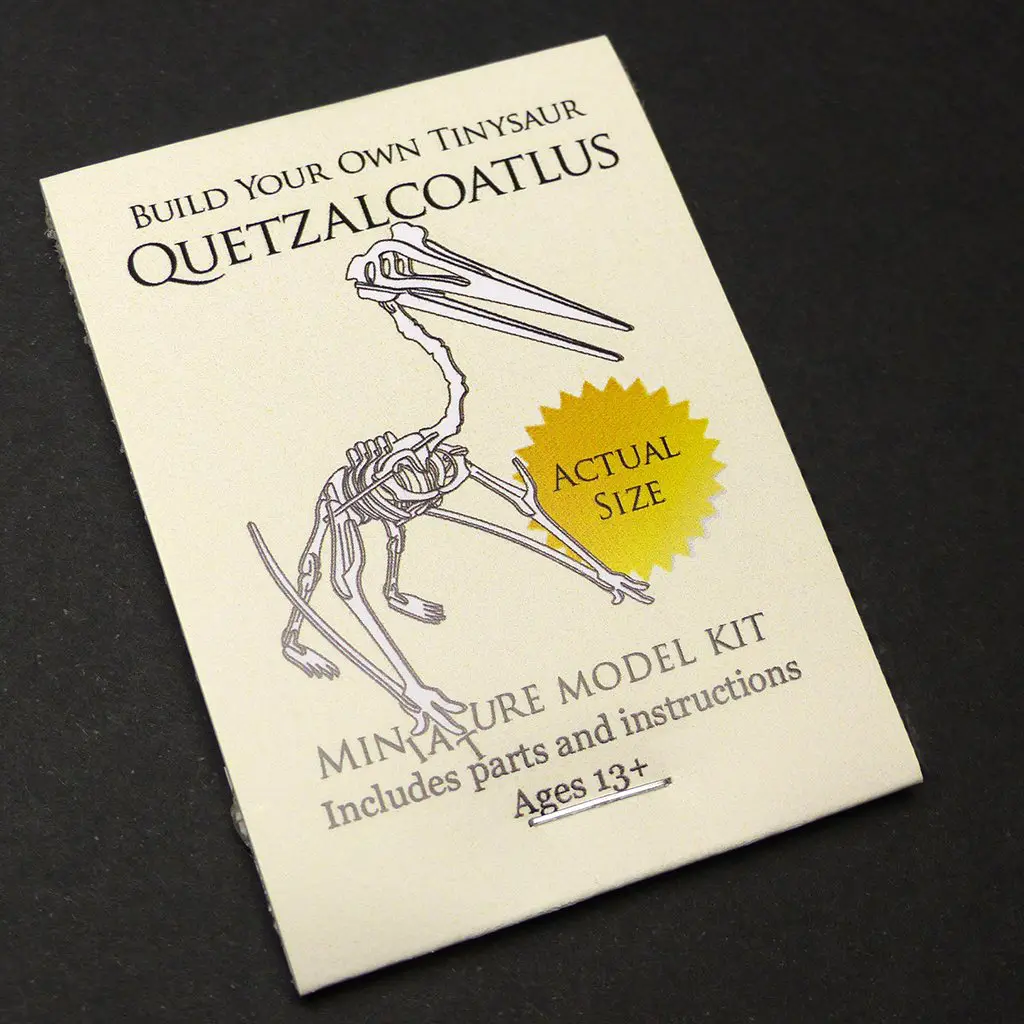 Quetzalcoatlus miniature skeleton model package by Tinysaur.us