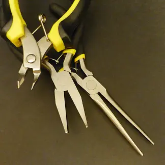 Three plier tools for assembling Metal Earth kits