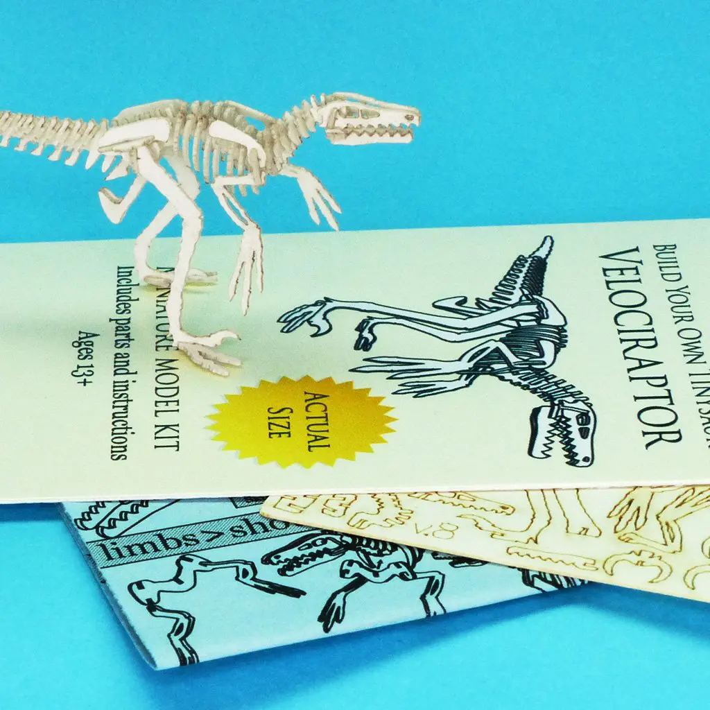 White Velociraptor with instructions and laser cut parts