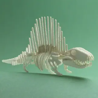 Assembled Dimetrodon miniature skeleton model by Tinysaur.us