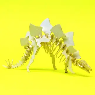 Assembled Stegosaurus mini skeleton model by Tinysaur.us