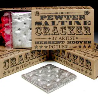Pewter Saltine Cracker Sculpture in gift box