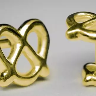 Pretzel Cufflinks in Brass