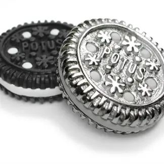 Pewter cookie sculpture