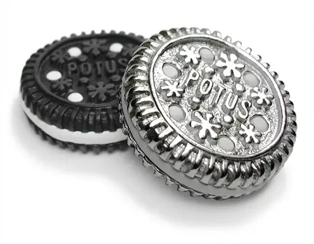 Pewter cookie sculpture