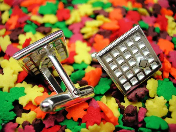 Waffle Cuff Links with Butter