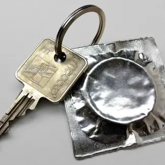 Pewter Condom Key Ring