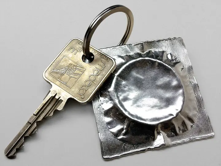 Pewter Condom Key Ring