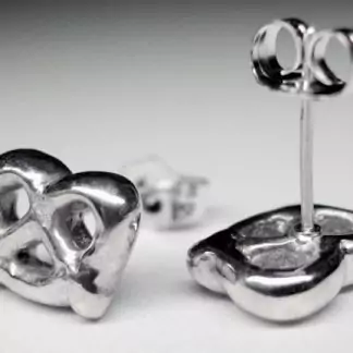 Mini Pretzel Post Earrings in Sterling Silver
