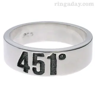 fahrenheit 451 Ray Bradbury homage silver ring