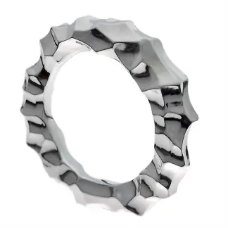 Carved sterling silver band