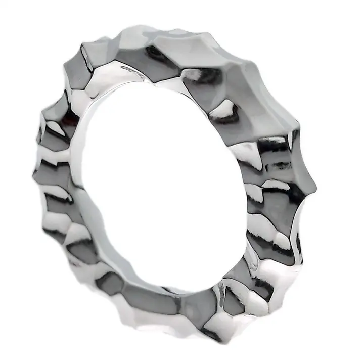 Carved sterling silver band