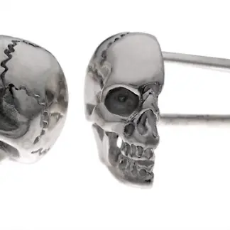 Sterling half skull cuff links