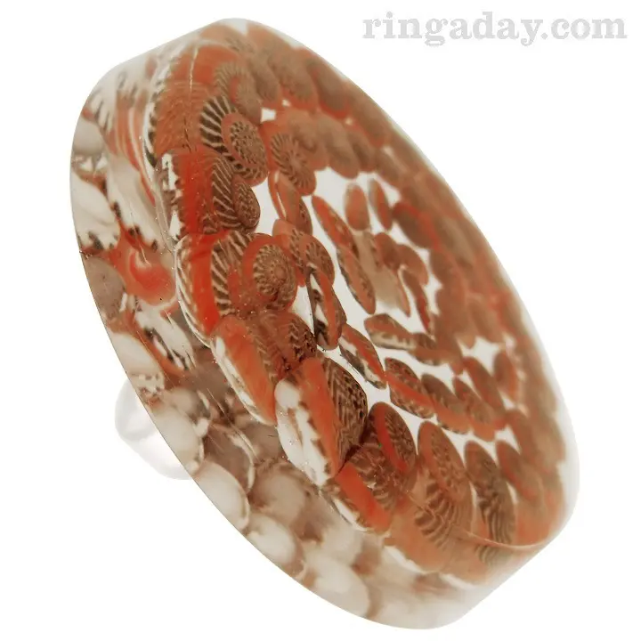 Pink Umbonium resin ring
